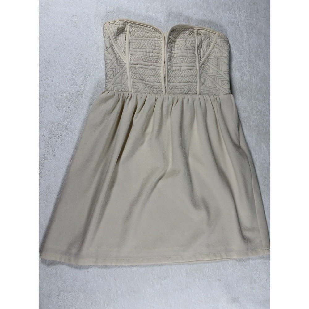Staring at Stars Women's Mini Dress Medium Strapless Sweetheart Cream